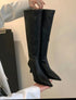 Winter pointed-Toe Leather Stiletto Heel Boots